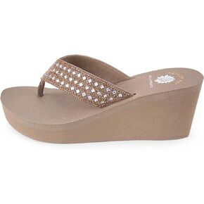 Yellow Box Women's Wyle Wedge Sandal, Round Toe, Medium-High 2.5 Inch Heel, 1 Inch Platform Comfortable Flip-Flop