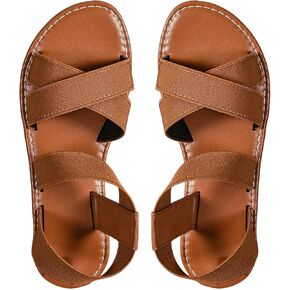GORGLITTER Women's Criss Cross Gladiator Sandals Dressy Summer Cute Ankle Strap Open Toe Flat Sandals