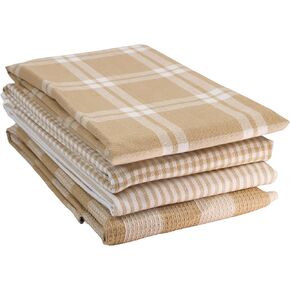 LANE LINEN Kitchen Towels Set - Pack of 6 Cotton Dish Towels for Drying Dishes, 18"x 28", Kitchen Hand Towels, Tea Towels, Premium Dish Towels for Kitchen, Quick Drying Kitchen Towel Set - Beige