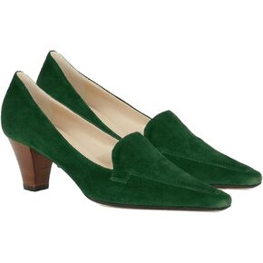 LEHOOR Women Vintage Chunky Block Heel Pumps Shoes Square Pointed Toe Slip On Formal Office Work Business Loafers Shoes Suede Snakeskin Cone Heel Oxford Shoe Ladies Professional Chic Fall 4-11 M US