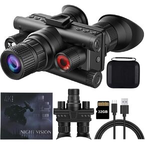 Night Vision Goggles - 4K Night Vision Binoculars 8X Magnification, with 4 Color Modes 8X Magnification,32G HD Recording & Playback for Camping Surveillance