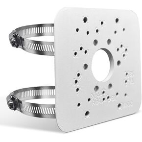 Universal Vertical Pole Corner Mount Bracket for Security Camera, Stainless Steel Pole Mount Adapter with 4 Loops, CCTV Cameras Mounting Brackets, Solar Panel Clamp