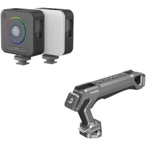 SmallRig P108 RGB Video Light and Quick Release Top Handle with Quick Release Slider