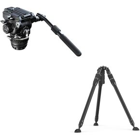 SmallRig Fluid Video Head with 6-Step Counterbalance Dynamic + FT-S303 FreeSpeed Carbon Fiber Tripod