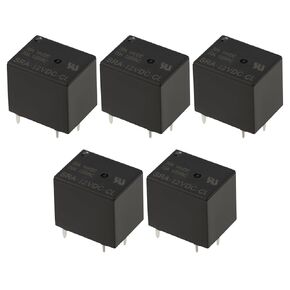 5Pcs SRA-12VDC-CL 5 Pin Type Mini Power Relays 12V DC Coils 20A / 10A 14VDC 125VAC SPDT Contacts Automobile Relay PCB General Purpose Relay