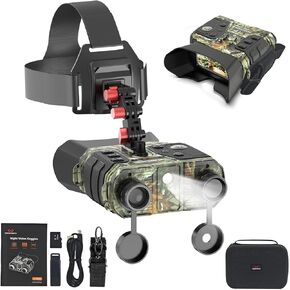 WOSPORTS 4K Night Vision Goggles, 1300FT Infrared Night Vision Binoculars for Adults with 32GB Card & 15H Rechargeable Battery, 3" Screen 8X Digital Zoom for Camping Hunting Survival, Men's Gift, Camo
