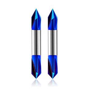 BGTEC V Groove Bit 60/90 Degree Carbide Router Bit Milling Cutter for CNC Carving Slotting Cutting, 1/4" Shank 4-Flute