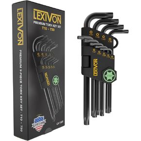 LEXIVON Master Wrench Key Set, 35-Piece Long Arm Ball End Hex Keys | 3-Pack Metric/SAE & Star, Industrial Grade S2 Alloy Steel (LX-131)