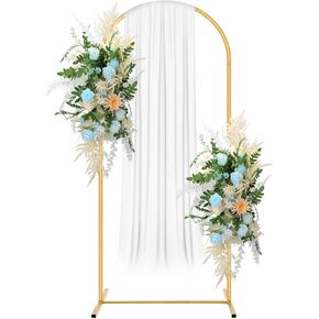 Wedding Arch Backdrop Stand, Wedding Arches for Ceremony Chiara Backdrop Stand 7.2x4 FT Metal Arch Backdrop Stand Round Arch Backdrop Stand(7.2x4ft(HxW))