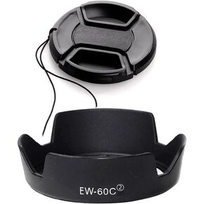 EW-60C Lens Hood & 58mm Lens Cap Compatible for Canon T8i T7i 4000D Camera kit EF-S 18-55mm f/3.5-5.6 Lens (2 Pack)