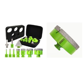 Diamond Tile Hole Saw Kit 6-115mm FACHLICH Diamond Core Drill Bits Set 5/8"-11 Thread 1/4" 5/16" 3/8" 1" 1-3/8" 2" 2-1/2" & 3/8" Finger Bit 2" Beveling Chamfer for Porcelain Ceramic