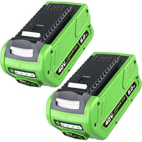 FERRYBOAT 6000mAh 40V Battery Replacement for GreenWorks 40V Battery 29462 Battery Compatible with Greenworks 29472 29462 G-MAX Power Tools 29252 20202 22262 25312 25322(1 Pack
