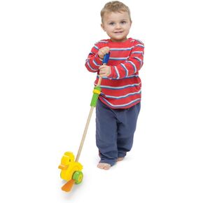 Wooden Wonders Push-n-Pull Waddling Duckling with Rubber Feet by Imagination Generation
