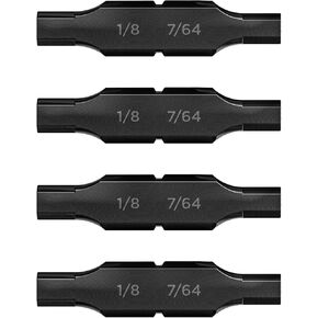 Galvanox Hex 1/8" - 7/64" Double Sided Replacement Bits for Leatherman Multi-tools (4 Pack)