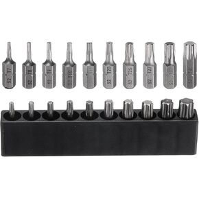 HARFINGTON 10pcs Torx Screwdriver Bits Set T8 T9 T10 T15 T20 T25 T27 T30 T40 S2 Steel 1/4" Hex Shank Magnetic Power Drill Bits with Bit Holder