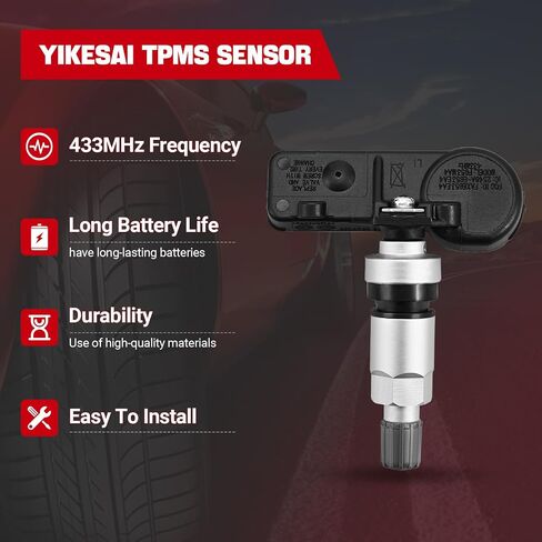 TPMS Sensor Set of 4-315Mhz Tire Pressure Monitoring Sensors Compatible with Ford F-150 F150, Edge, Flex, Explorer, Mustang, Lincoln | Replace #F2GZ-1A189-A, F2GZ1A189A, F2GT1A180AB, F2GT1A150AB in Saudi Arabia