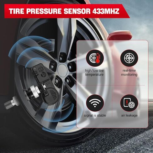 TPMS Sensor Set of 4-315Mhz Tire Pressure Monitoring Sensors Compatible with Ford F-150 F150, Edge, Flex, Explorer, Mustang, Lincoln | Replace #F2GZ-1A189-A, F2GZ1A189A, F2GT1A180AB, F2GT1A150AB in Saudi Arabia