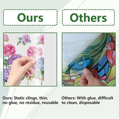 GORGECRAFT 46x15/116x38cm Cat Window Clings Double Sided Butterfly Window Decals Spring Flower Window Stickers Non Adhesive Static Vinyl Film for Glass Sliding Door Prevent Bird Strike in Saudi Arabia