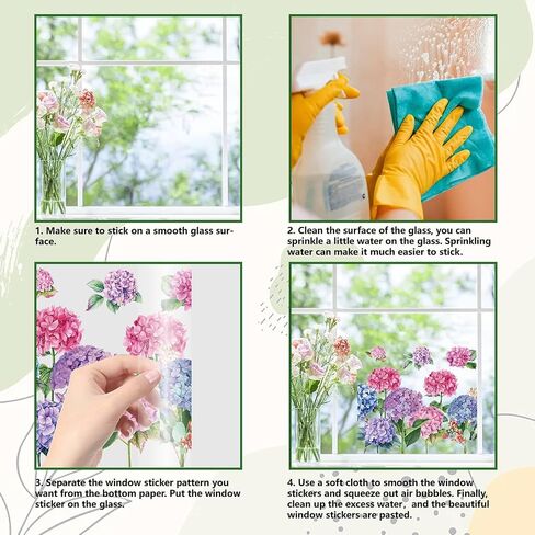 GORGECRAFT 46x15/116x38cm Cat Window Clings Double Sided Butterfly Window Decals Spring Flower Window Stickers Non Adhesive Static Vinyl Film for Glass Sliding Door Prevent Bird Strike in Saudi Arabia