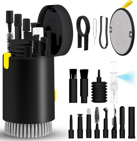 20-in-1 Keyboard Phone Screen Cleaner Kit-Multifunctional Cleaner Kit for Electronic Devices-Headphones Earbuds, Camera, Cellphones Computer Screen Brush Cleaning Spray Set-White (White) in Saudi Arabia