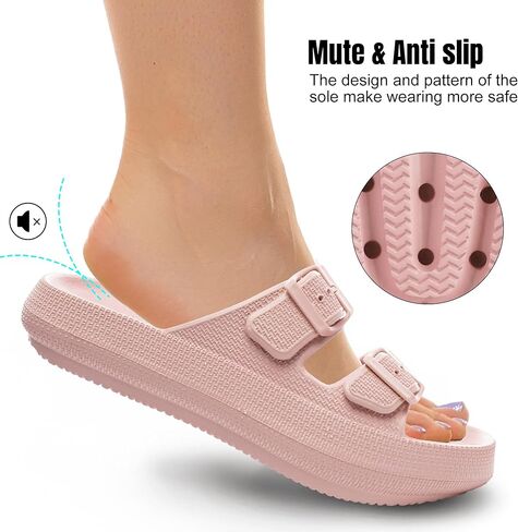 Women Adjustable Buckle Sandals Slippers woman Summer Outdoor Slippers Slides Non Slip Shower Shoes in Kuwait