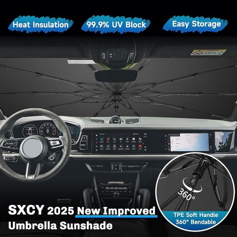 SXCY for 2019-2023 2024 Porsche Macan Windshield Sunshade 2022 2023 2024 Macan Accessories 2019-2022 2023 2024 Macan Sunshade Foldable Sun Shield for 2019-2024 Macan Sunshade Block UV Rays in Kuwait