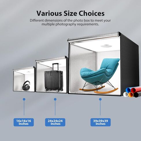 24"x16" Photo Studio Light Box Photography: Takerers 672 LED Large Lightbox for Product with Remote Control, Professional 3000-6500k Dimmable Background Shooting Tent Kit with 4 Color Backdrops in Saudi Arabia