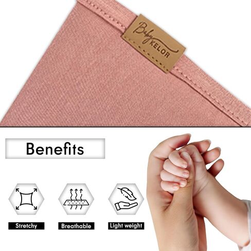 Swaddle Blankets, Baby Swaddling Wrap Nursery Blanket for Boys & Girls Unisex, Soft 95% Viscose from Bamboo and 5% Spandex, Large 45 x 45 inches, Smooth Blush Pink in Saudi Arabia