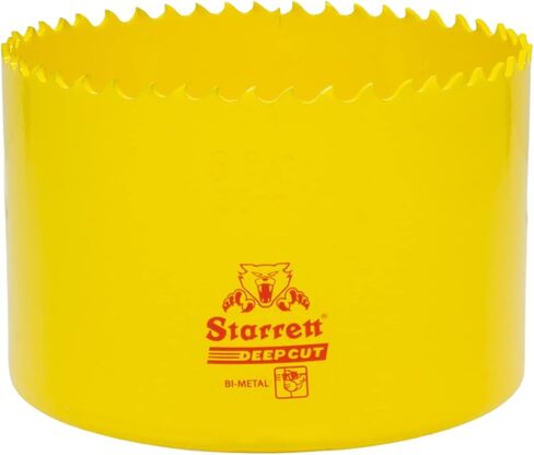 Starrett Deep Cut Hole Saw - DCH0314 Heavy Duty Bi-Metal with Extra Cobalt HSS Teeth - for Metals Wood Cast Iron Fibreglass Plastic Materials - 83mm in Kuwait