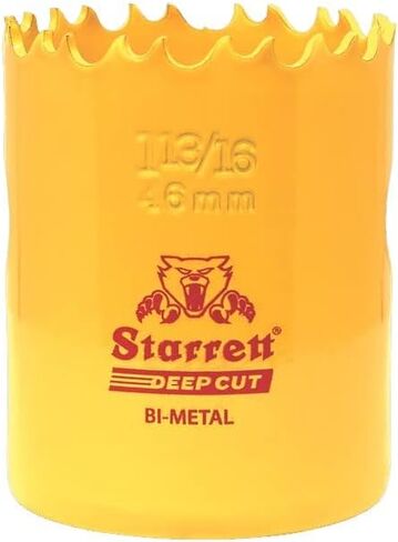 Starrett Deep Cut Hole Saw - DCH0314 Heavy Duty Bi-Metal with Extra Cobalt HSS Teeth - for Metals Wood Cast Iron Fibreglass Plastic Materials - 83mm in Kuwait