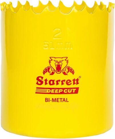 Starrett Deep Cut Hole Saw - DCH0314 Heavy Duty Bi-Metal with Extra Cobalt HSS Teeth - for Metals Wood Cast Iron Fibreglass Plastic Materials - 83mm in Kuwait