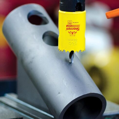 Starrett Deep Cut Hole Saw - DCH0314 Heavy Duty Bi-Metal with Extra Cobalt HSS Teeth - for Metals Wood Cast Iron Fibreglass Plastic Materials - 83mm in Kuwait