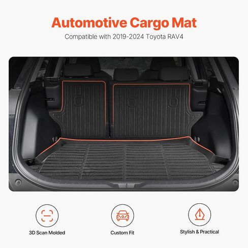 VEVOR Cargo Mat Compatible with Toyota 4Runner 7 Seater 2010-2024 Without Sliding Tray, Precise Fit Trunk Mat for SUVs, TPE Trunk Protector Replacement, Black (1PCS) in Saudi Arabia