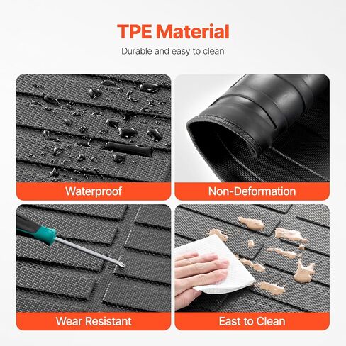 VEVOR Cargo Mat Compatible with Toyota 4Runner 7 Seater 2010-2024 Without Sliding Tray, Precise Fit Trunk Mat for SUVs, TPE Trunk Protector Replacement, Black (1PCS) in Saudi Arabia