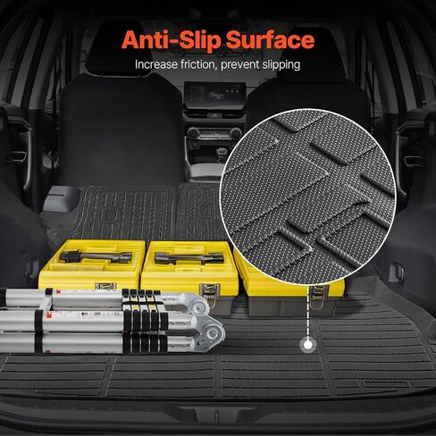 VEVOR Cargo Mat Compatible with Toyota 4Runner 7 Seater 2010-2024 Without Sliding Tray, Precise Fit Trunk Mat for SUVs, TPE Trunk Protector Replacement, Black (1PCS) in Saudi Arabia