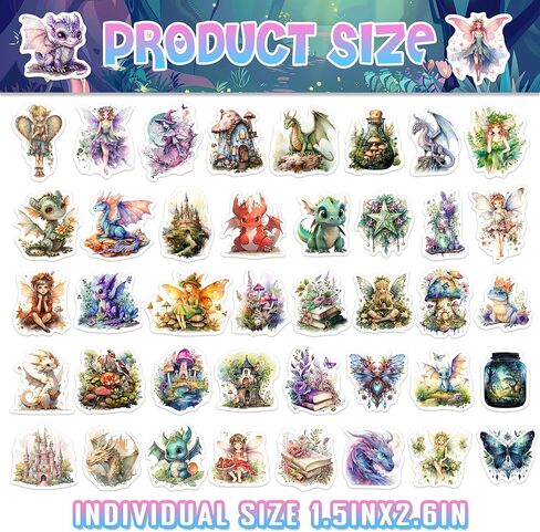 51 Pcs Cartoon Magic Witch Theme Water Bottle Stickers for Kids Adults, Glow in The Dark Green Creative Aesthetics Vinyl Waterproof Laptop Decals, Scrapbook Phone Case Skateboard Diary Party Decor in Kuwait