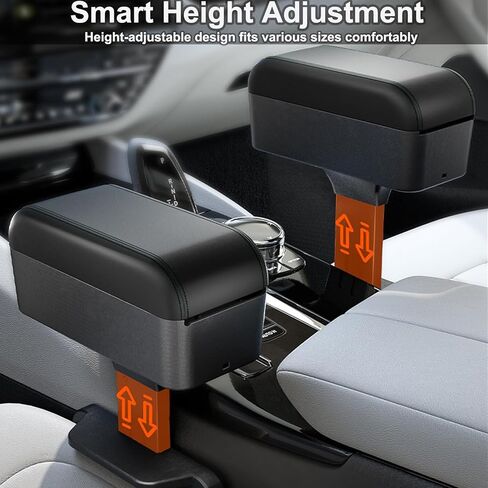 صندوق تخزين مسند ذراع السيارة، منظم حشو فجوات مقعد السيارة العالمي، دعم معصم الساعد المركزي للسيارة قابل للتعديل لمعظم موديلات السيارات ووحدة التحكم المركزية ﻿ in Kuwait