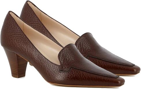 LEHOOR Women Vintage Chunky Block Heel Pumps Shoes Square Pointed Toe Slip On Formal Office Work Business Loafers Shoes Suede Snakeskin Cone Heel Oxford Shoe Ladies Professional Chic Fall 4-11 M US in Kuwait