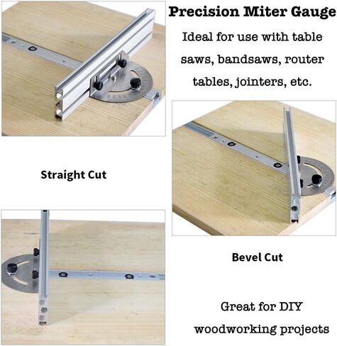 Precision Miter Gauge, Miter Gauge for Table Saw, with Miter Gauge Fence and Limit Stopper, 140° Angle Stops, Adjustable for Bandsaw Router Table, 250mm x 300mm in Saudi Arabia
