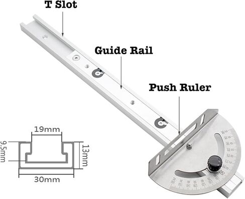 Precision Miter Gauge, Miter Gauge for Table Saw, with Miter Gauge Fence and Limit Stopper, 140° Angle Stops, Adjustable for Bandsaw Router Table, 250mm x 300mm in Saudi Arabia