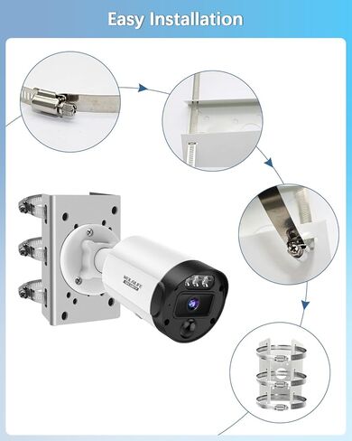 Universal Vertical Pole Corner Mount Bracket for Security Camera, Stainless Steel Pole Mount Adapter with 4 Loops, CCTV Cameras Mounting Brackets, Solar Panel Clamp in Saudi Arabia
