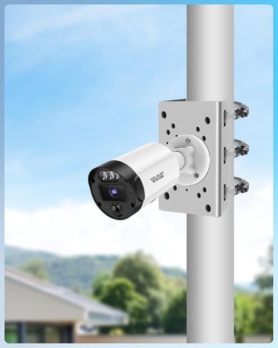Universal Vertical Pole Corner Mount Bracket for Security Camera, Stainless Steel Pole Mount Adapter with 4 Loops, CCTV Cameras Mounting Brackets, Solar Panel Clamp in Saudi Arabia