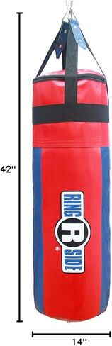 Ringside Apex Heavy Bag, Punching Bag for Boxing Training and Workout, Silver and Black, 100 lbs, Includes Nylon Straps and Hanging Clip in Saudi Arabia
