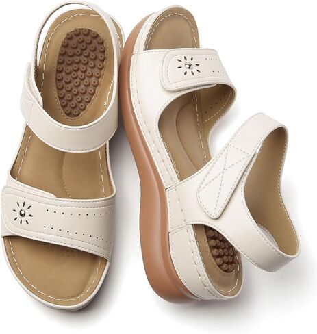 Tilocow Sandals Women Wedge Shoes - Orthopedic Comfortable Arch Support Platform Sandals for Women Wedge Summer Dressy Casual Bunion Walking Sandals in Kuwait