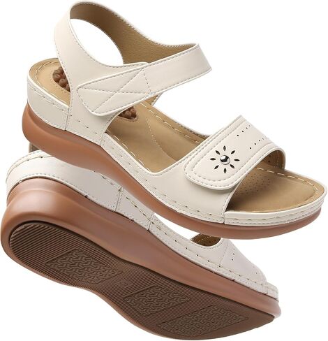 Tilocow Sandals Women Wedge Shoes - Orthopedic Comfortable Arch Support Platform Sandals for Women Wedge Summer Dressy Casual Bunion Walking Sandals in Kuwait