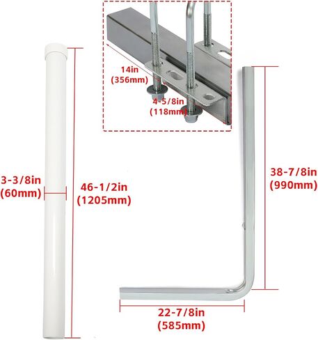 KUAFU Boat Trailer Guide with PVC Pipes for Ski Boat Fishing Boat or Sailboat Trailer Compatible with Frames up to 3" w x 4-1/4" H in Saudi Arabia
