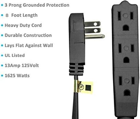 3 سلك تمديد الشق 10 أقدام للاستخدام الداخلي من قبل Bindmaster- المدرج 3-شرق مخرج مخرج متعدد الأسلاك لتوفير الزاوية المسطحة سلك سلك- أسود in Kuwait