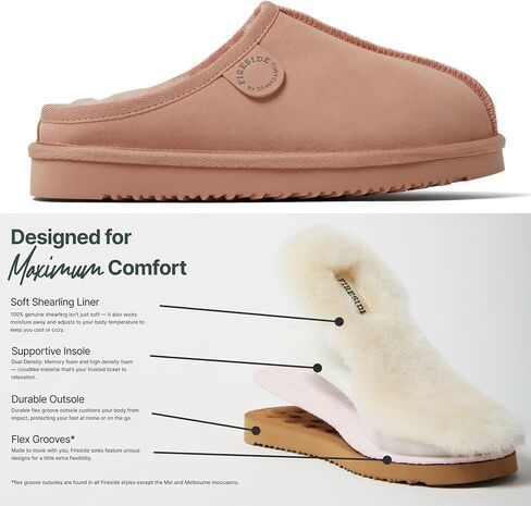 Fireside by Dearfoams Women's Greta Shearling Indoor Outdoor Clog Slipper in Saudi Arabia