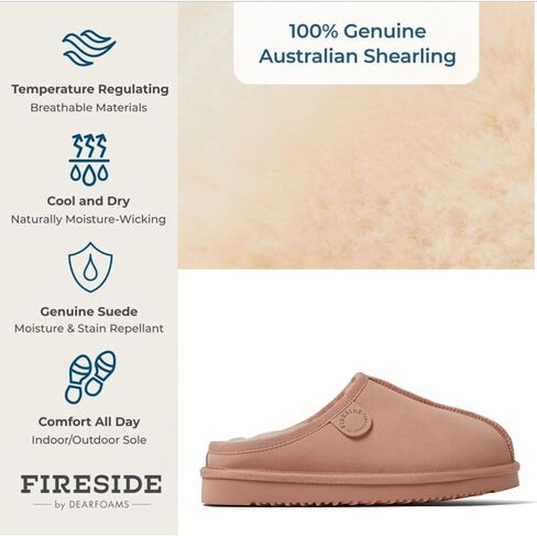 Fireside by Dearfoams Women's Greta Shearling Indoor Outdoor Clog Slipper in Saudi Arabia