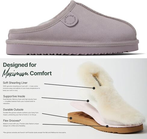 Fireside by Dearfoams Women's Greta Shearling Indoor Outdoor Clog Slipper in Saudi Arabia